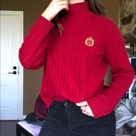 ⚡️SOLD Vintage RL Red Knitted Turtleneck - Picture 1 of 6